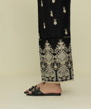 Embroidered Raw Silk Pants