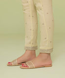 Embroidered Raw Silk Pants