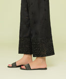 Embroidered Raw Silk Pants