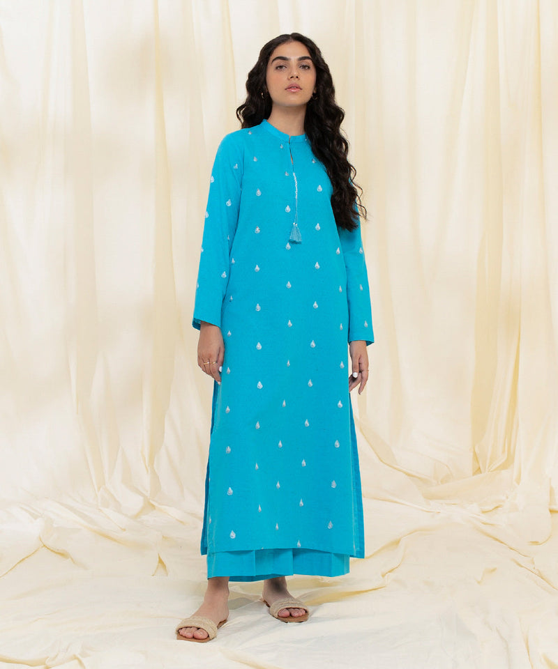 2 Piece - Embroidered Recycled Cotton Suit