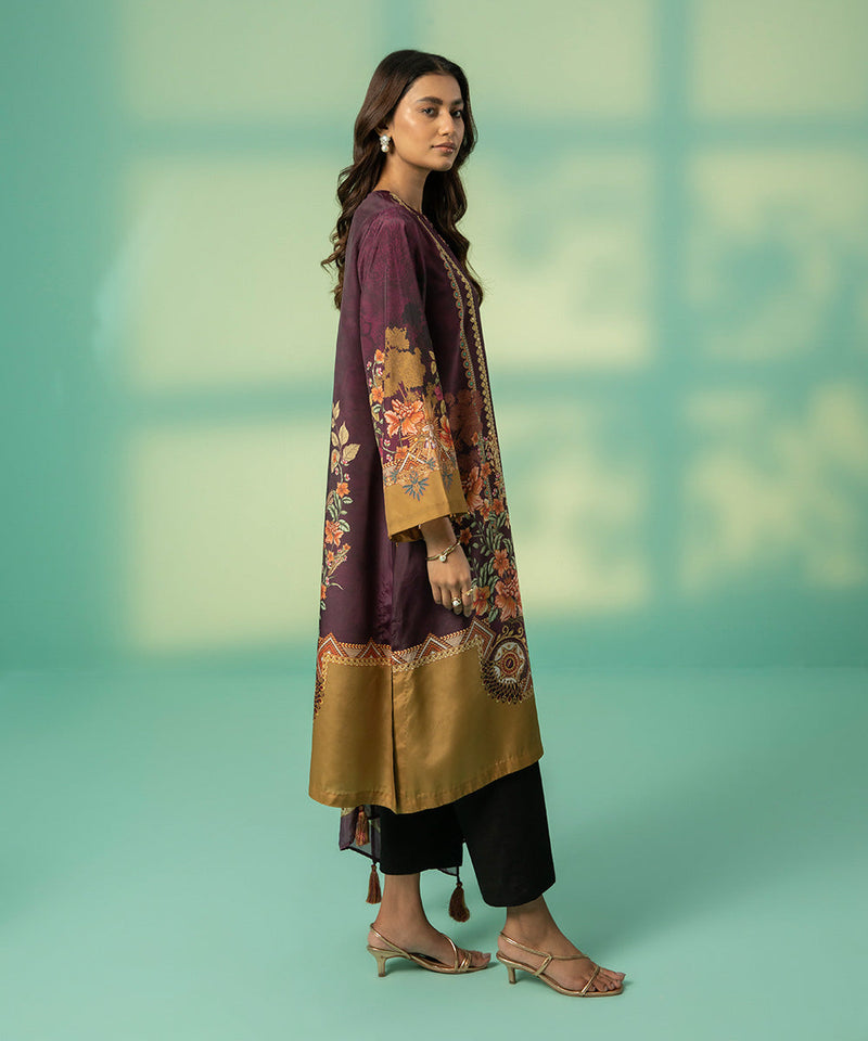 2 Piece - Printed Silk Suit