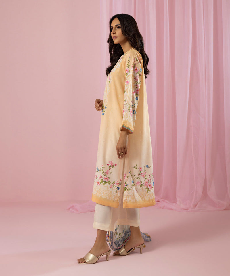 2 Piece - Printed Silk Suit