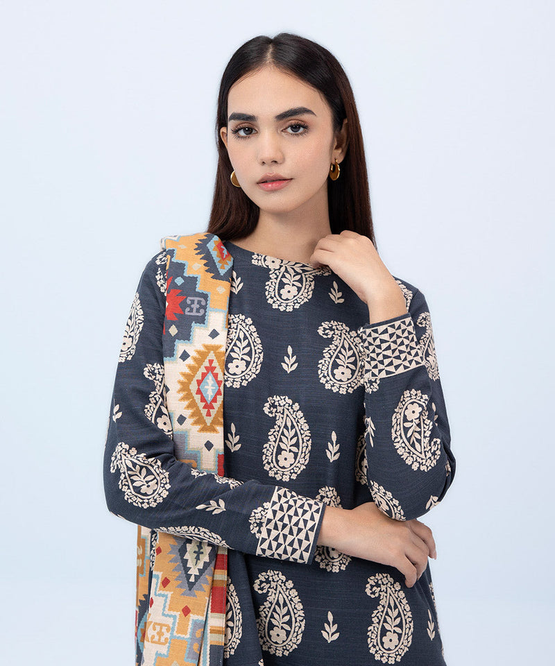 2 Piece - Printed Khaddar Suit