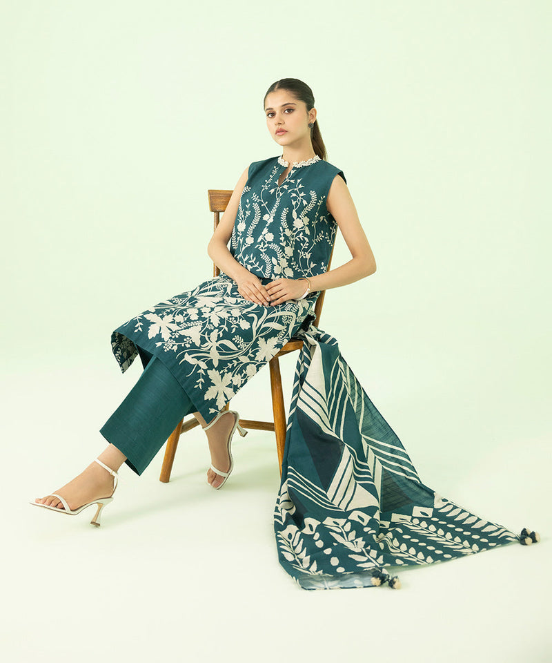 2 Piece - Printed Khaddar Suit