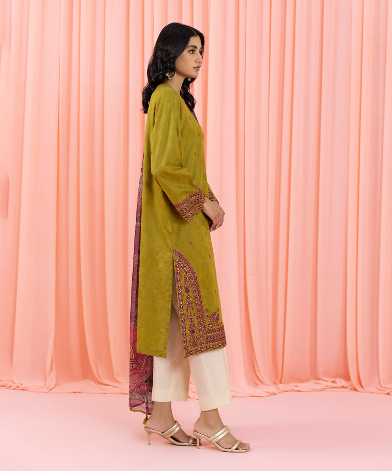 2 Piece - Embroidered Jacquard Suit