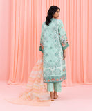 3 Piece - Embroidered Cotton Satin Suit