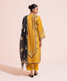 3 Piece - Embroidered Cotton Satin Suit