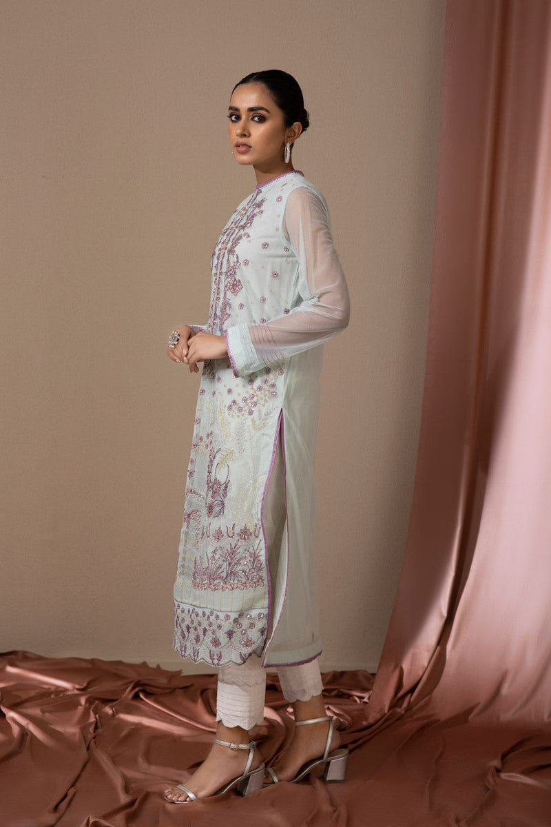 Embroidered Net Shirt