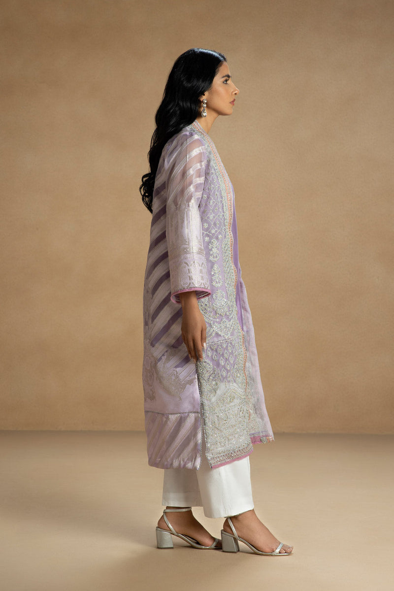 Embroidered Jacquard Front Open Shirt