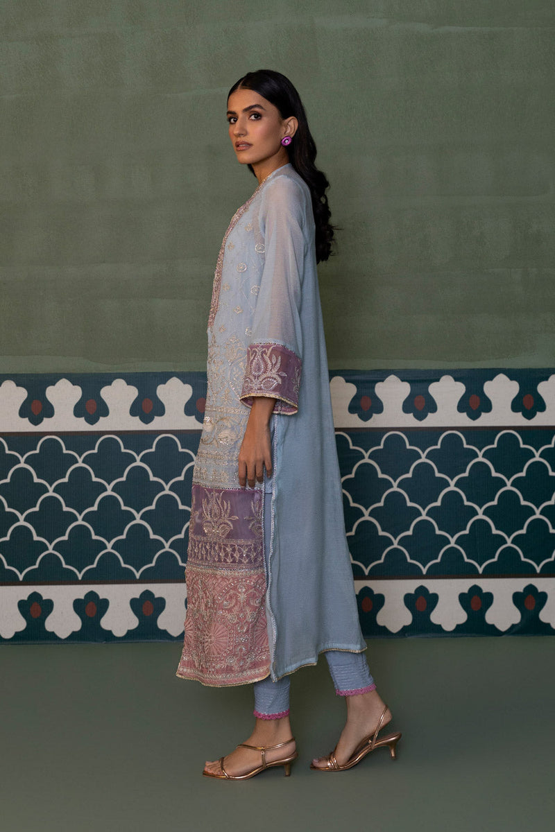 Embroidered Khaddi Net Shirt