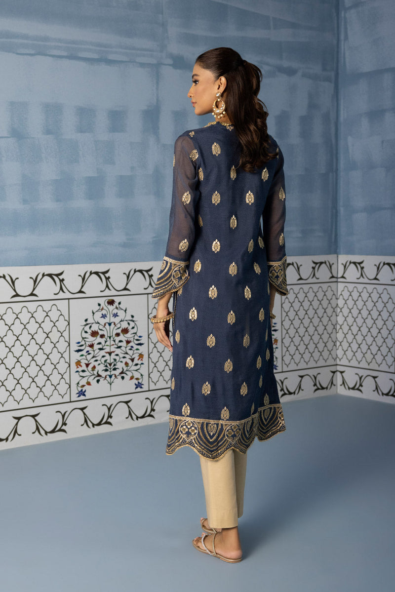 Embroidered Khaddi Net Shirt