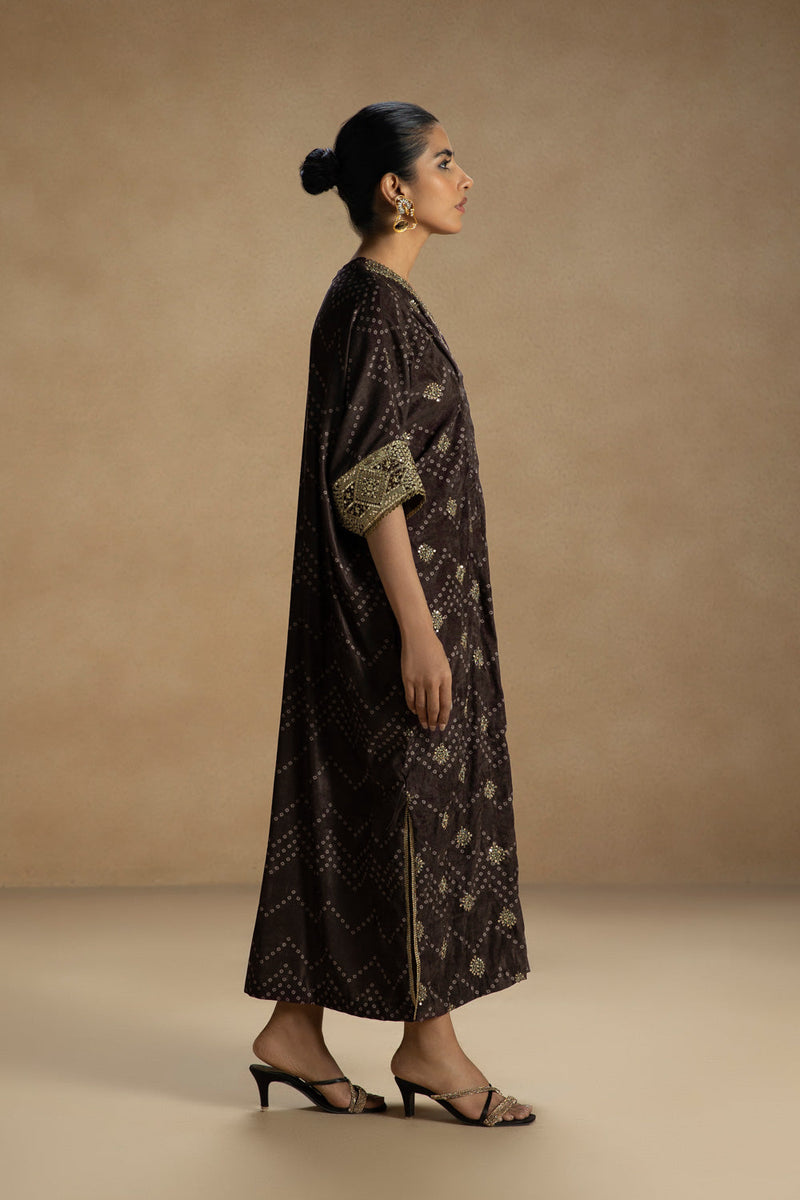Embroidered Velvet Kaftan