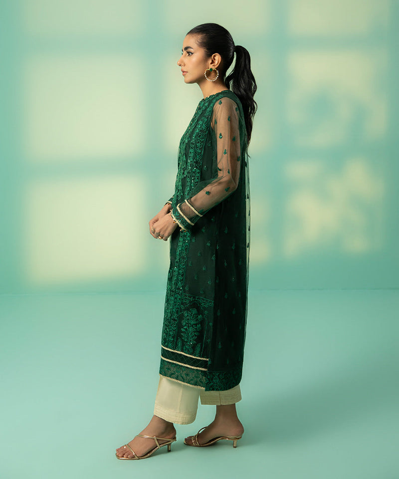 Embroidered Net Shirt