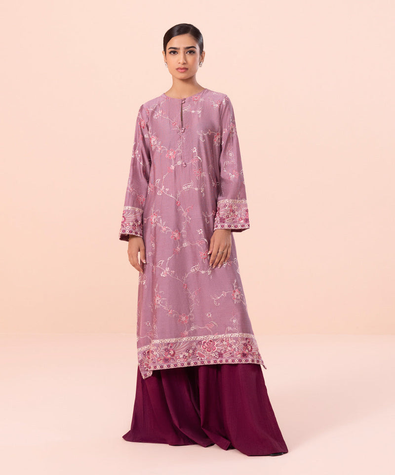 Embroidered Khaddi Net Shirt