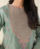 2 Piece - Embroidered Cotton Net Suit