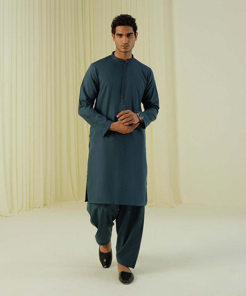 Embroidered Wash & Wear Suit