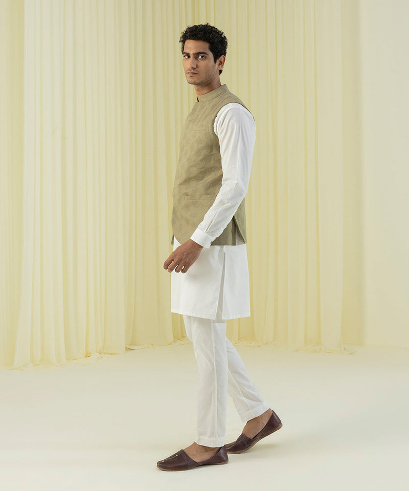 Embroidered Cotton Schiffli Waistcoat