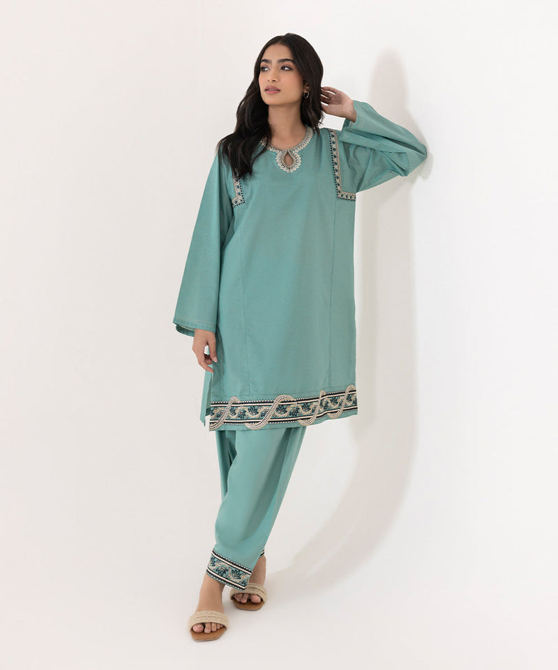 Embroidered Zari Lawn Shirt