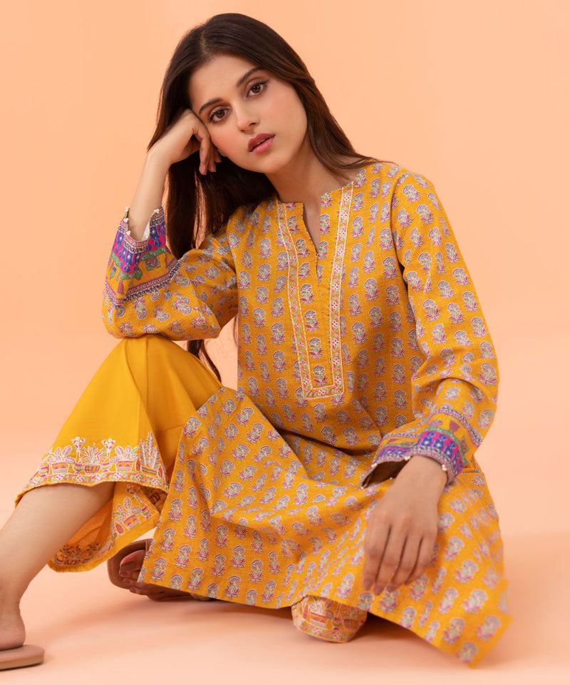 2 Piece - Embroidered Cambric Suit