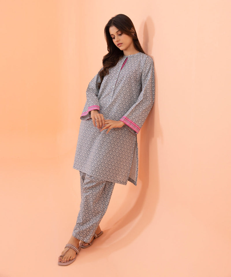 2 Piece - Printed Cambric Suit