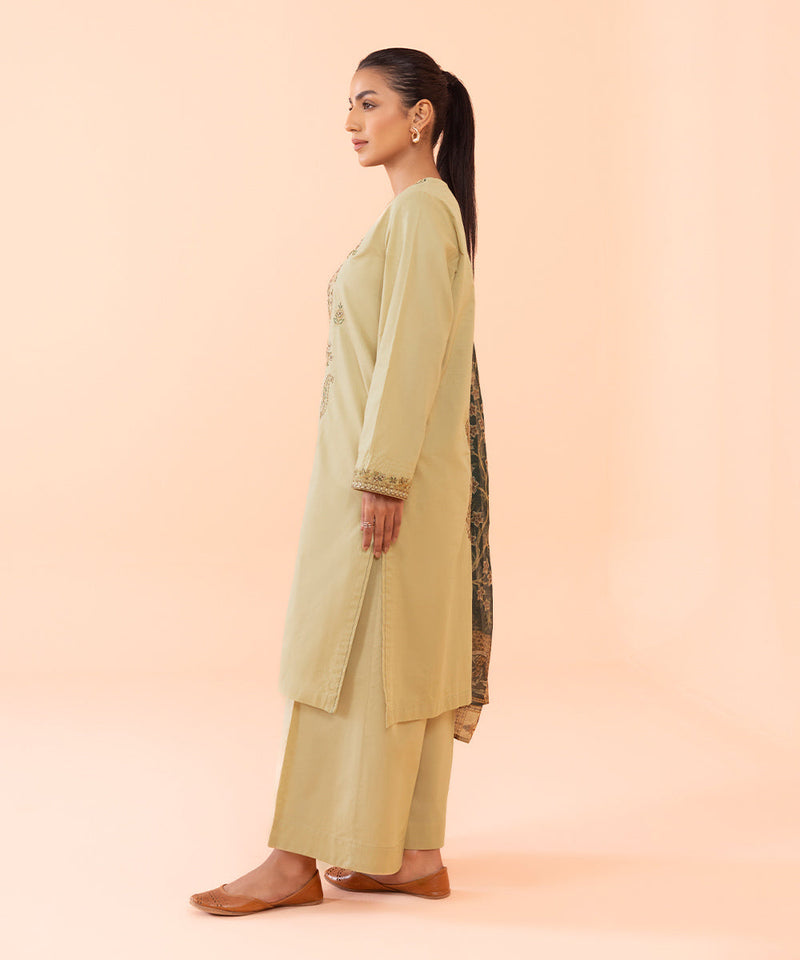 3 Piece - Embroidered Cambric Suit