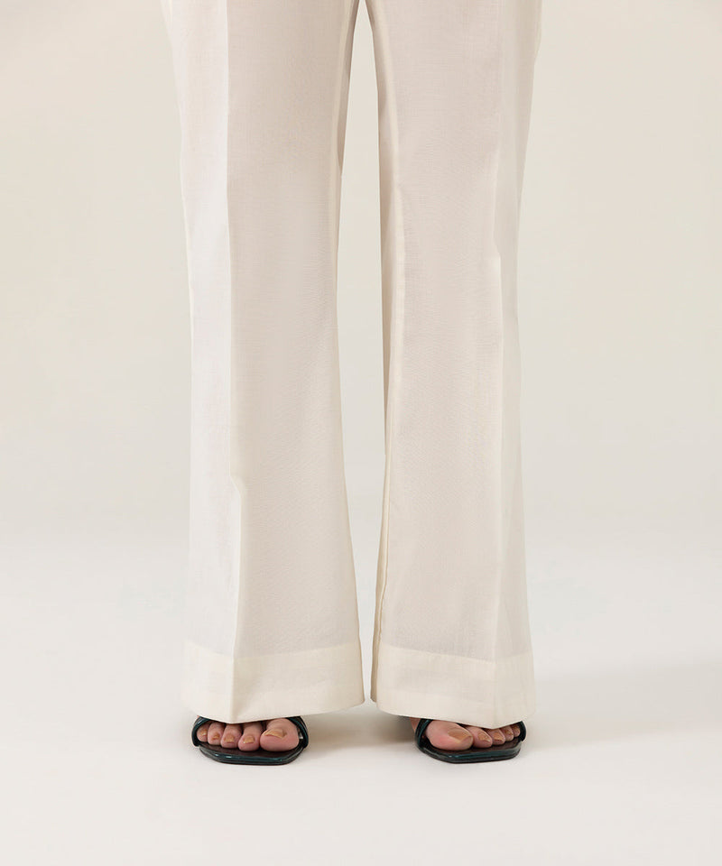 Cambric Boot-Cut Pants