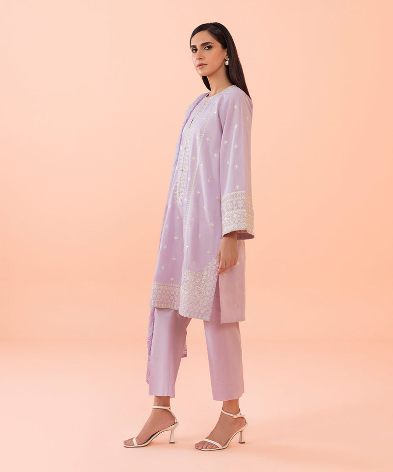 3 Piece - Embroidered Cambric Suit