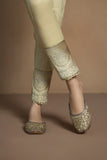 Embroidered Raw Silk Pants