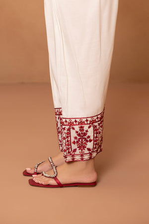 Embroidered Raw Silk Shalwar