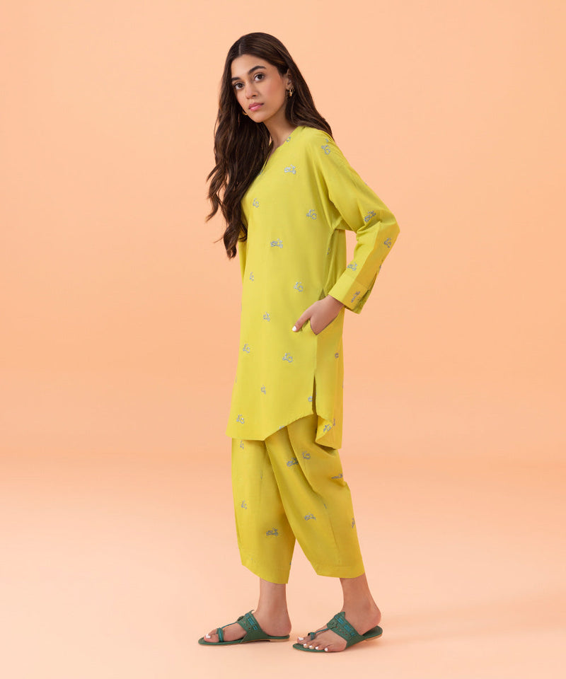 2 Piece - Embroidered Cambric Suit