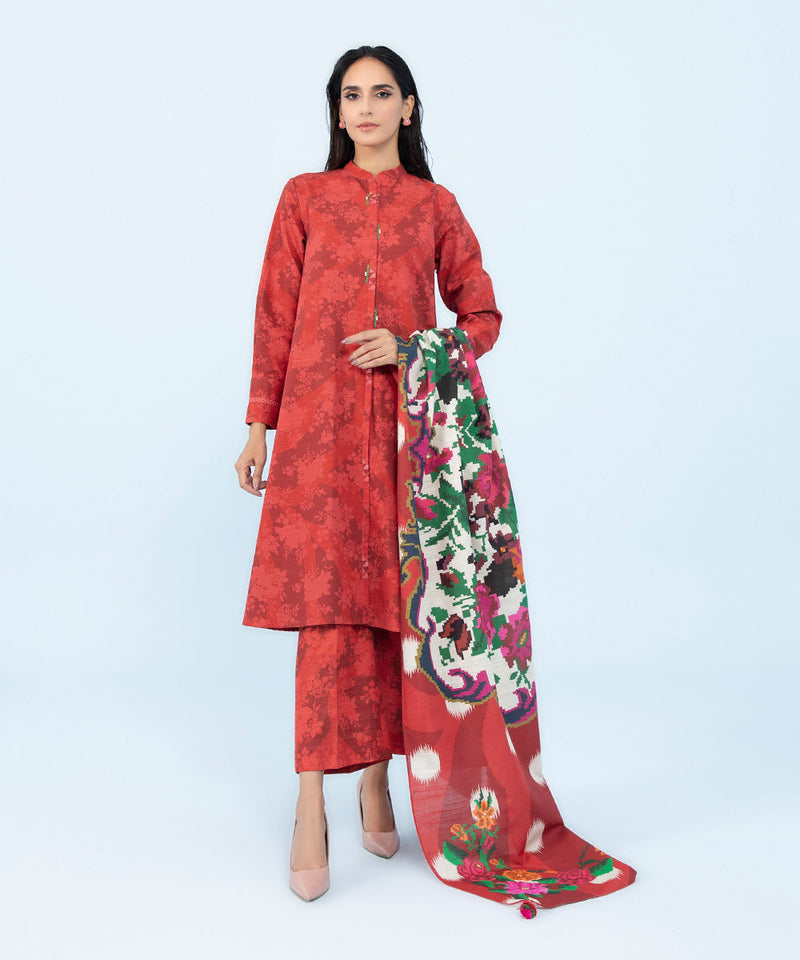 3 Piece - Printed Khaddar Suit