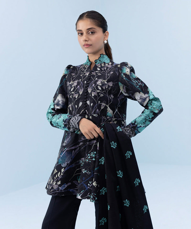 2 Piece - Embroidered Khaddar Suit