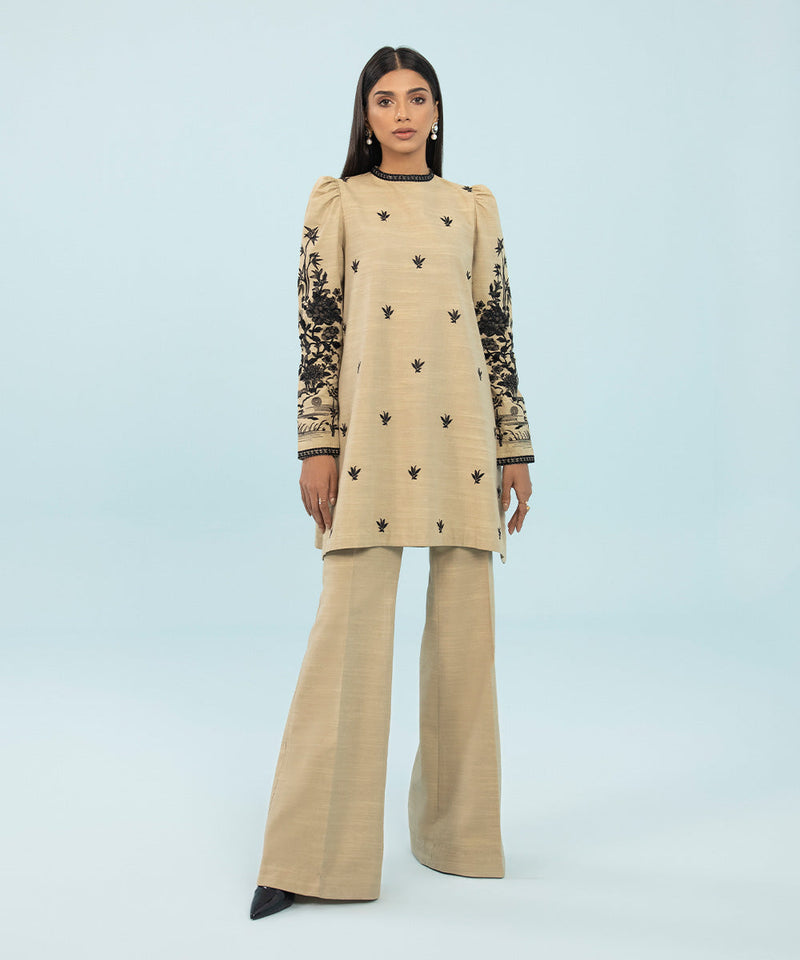 2 Piece - Embroidered Khaddar Suit