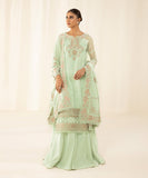 3 Piece - Embroidered Organza Suit