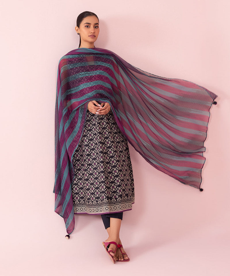 3 Piece - Printed Cambric Suit