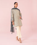 2 Piece - Printed Textured Cotton Suit