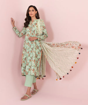 3 Piece - Printed Cambric Suit