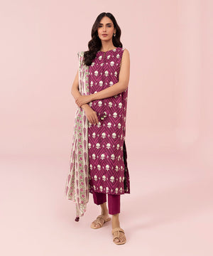 3 Piece - Printed Cambric Suit