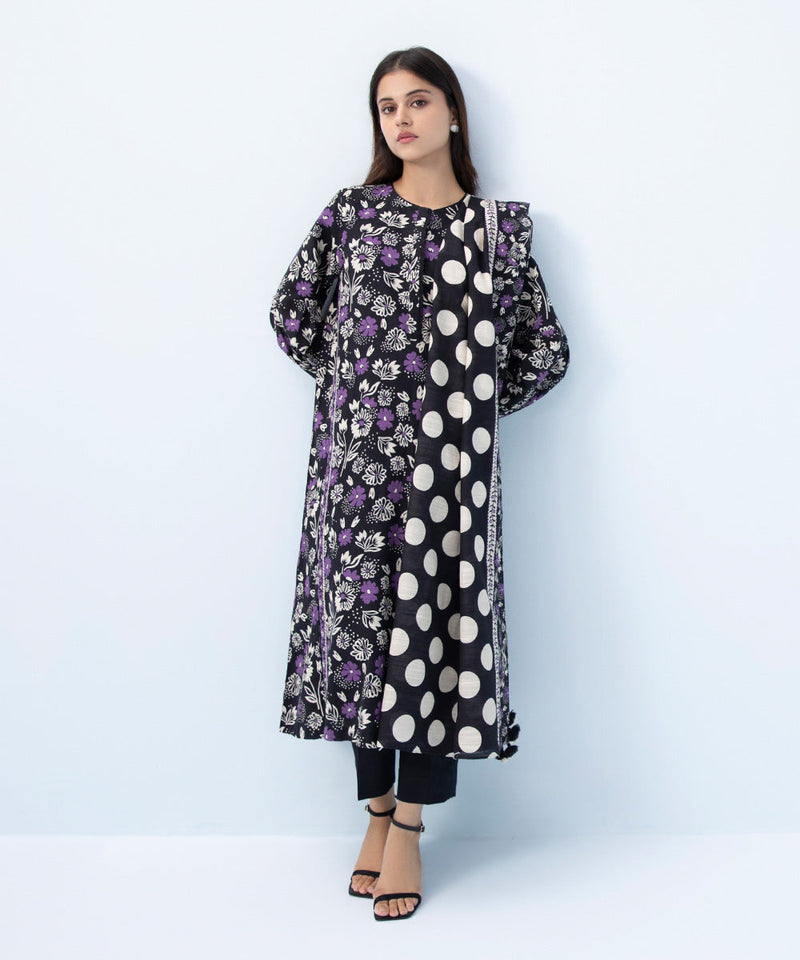 3 Piece - Printed Khaddar Suit