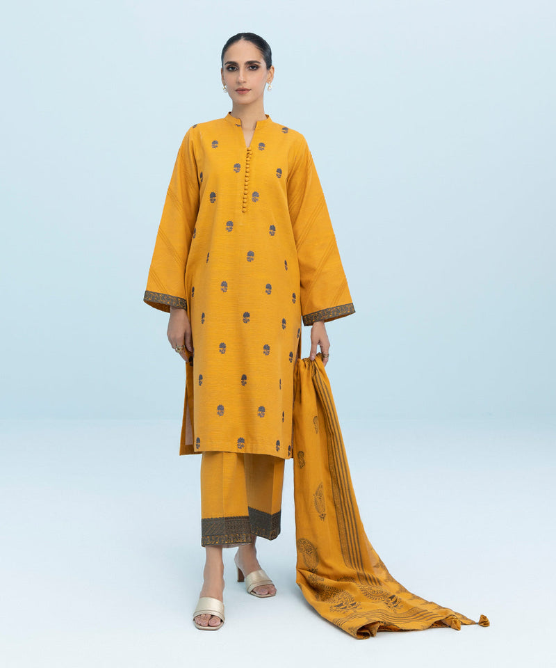 3 Piece - Embroidered Zari Khaddar Suit