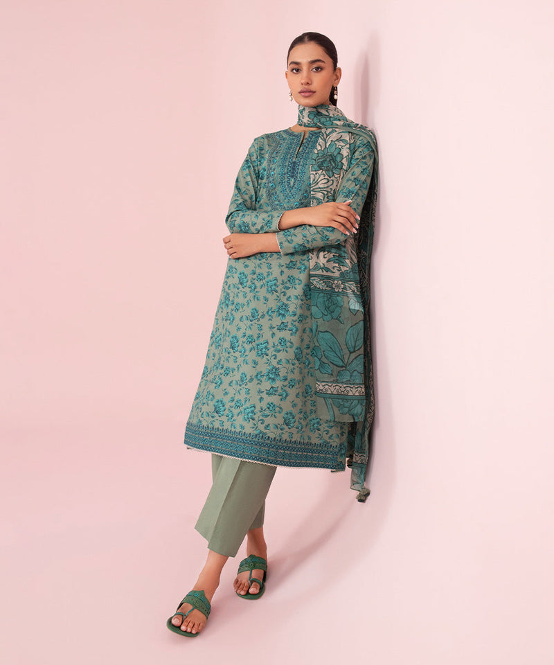 3 Piece - Embroidered Cambric Suit