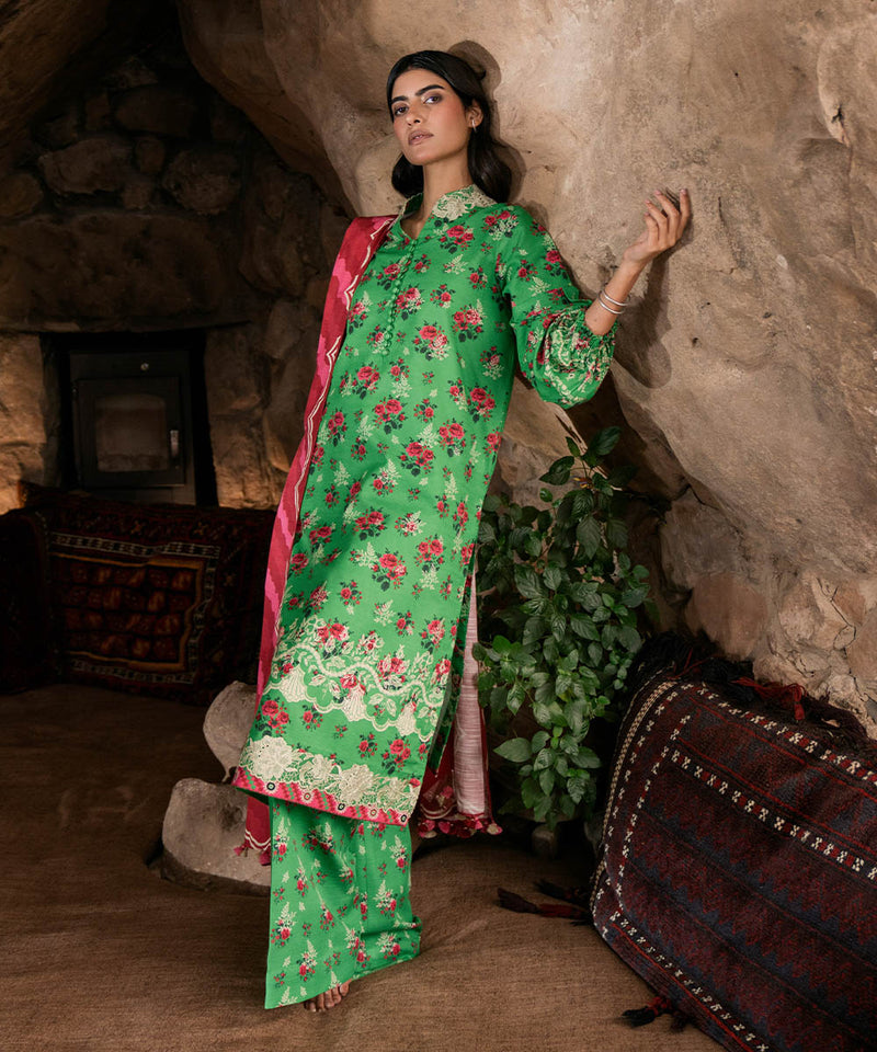 3 Piece - Embroidered Khaddar Suit