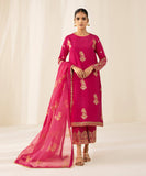 3 Piece - Embroidered Raw Silk Suit