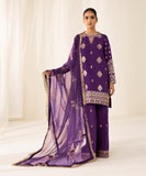 3 Piece - Embroidered Raw Silk Suit