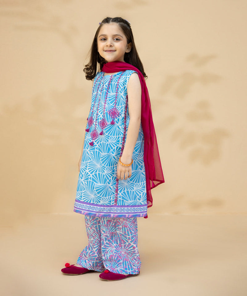 3 Piece - Embroidered Cambric Suit