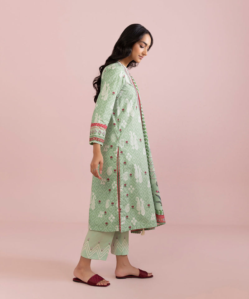 3 Piece - Embroidered Cambric Suit