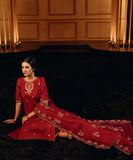 3 Piece - Embroidered Raw Silk Suit