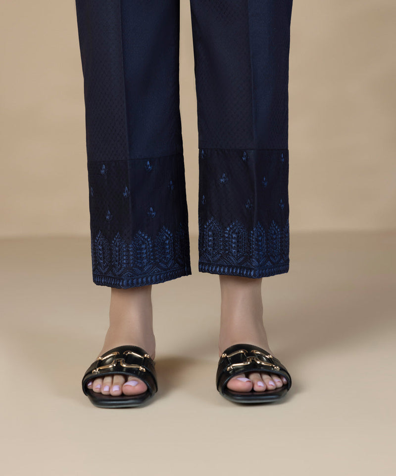 Embroidered Cotton Pants