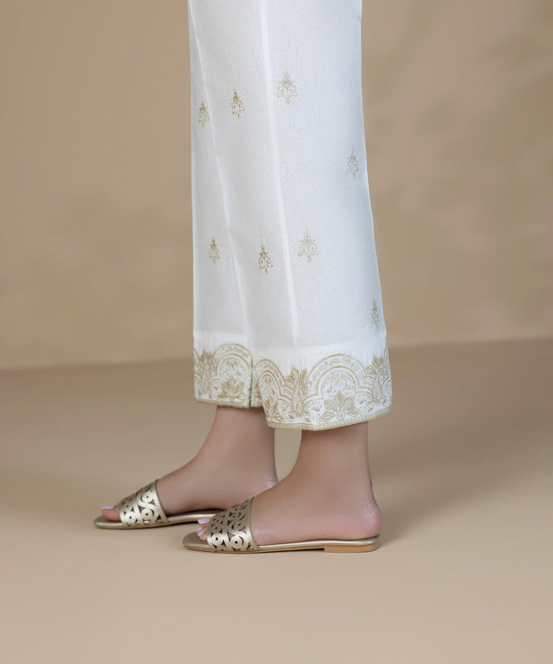 Embroidered Cotton Pants