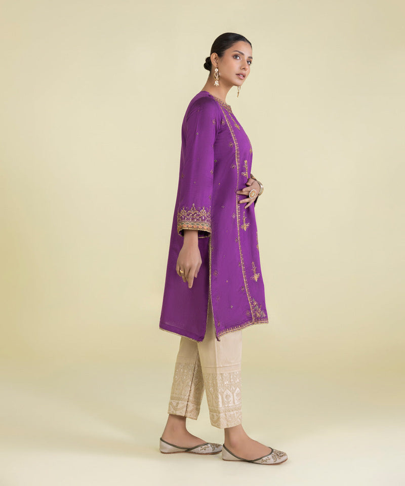 Embroidered Cotton Net Shirt